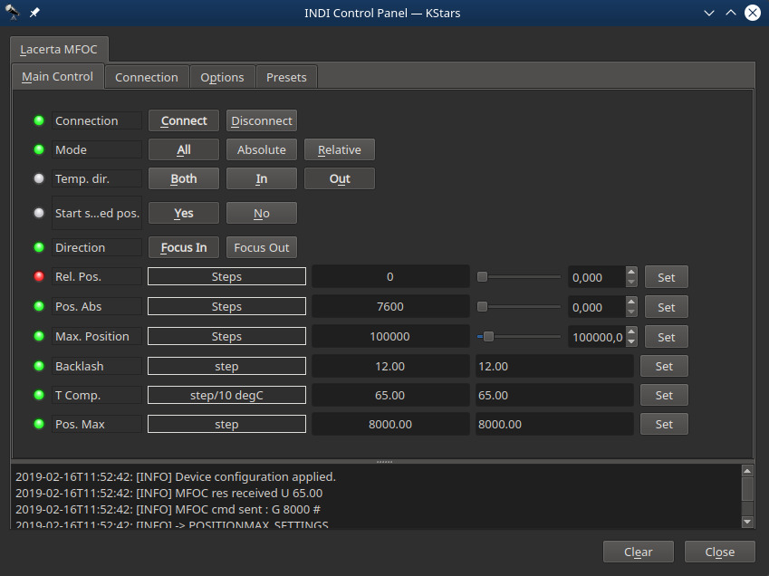 Lacerta MFOC Control Panel