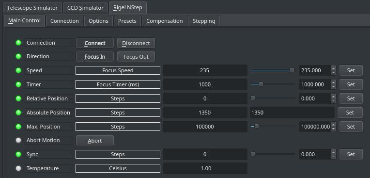 nStep Control Panel