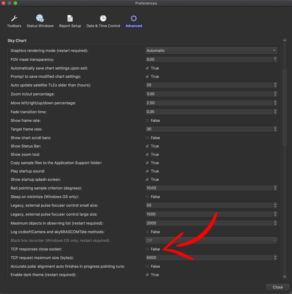 theskyx config