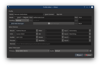 Ekos Equipment Profile